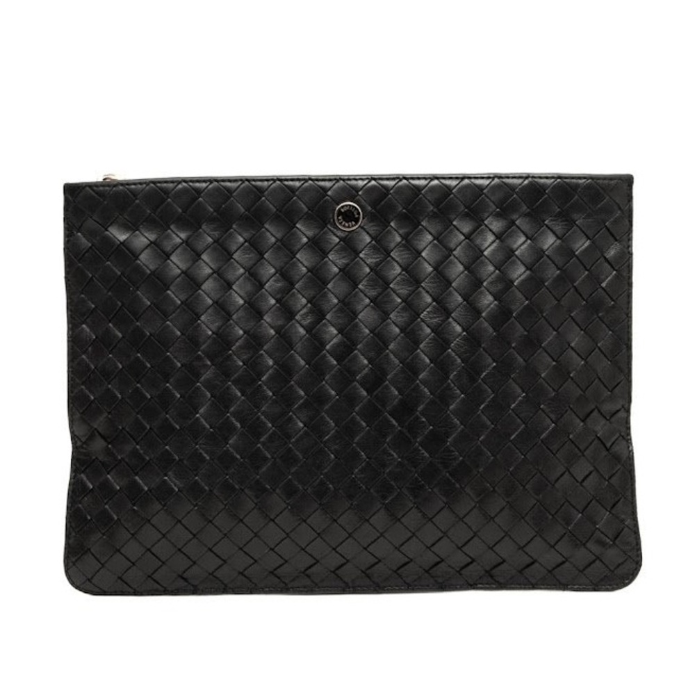 Bottega Veneta Small Black Woven Pouch